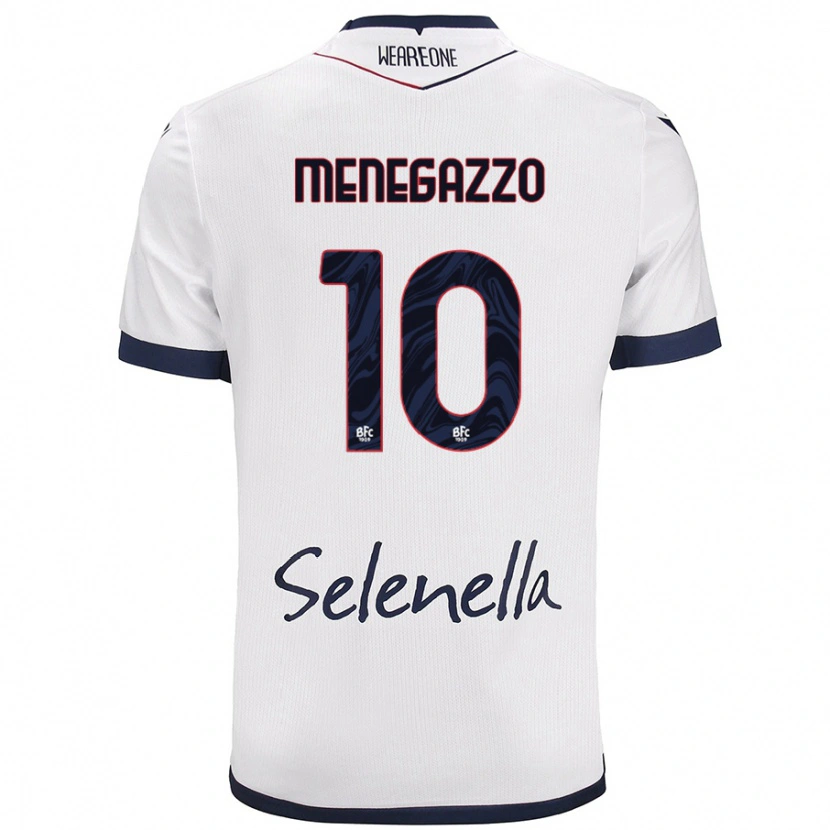 Danxen Niño Camiseta Lorenzo Menegazzo #10 Blanco Azul Real 2ª Equipación 2024/25 La Camisa