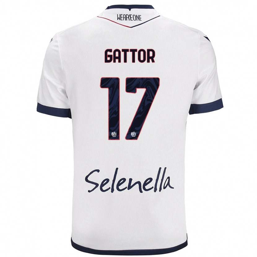 Danxen Niño Camiseta Gianluca Gattor #17 Blanco Azul Real 2ª Equipación 2024/25 La Camisa