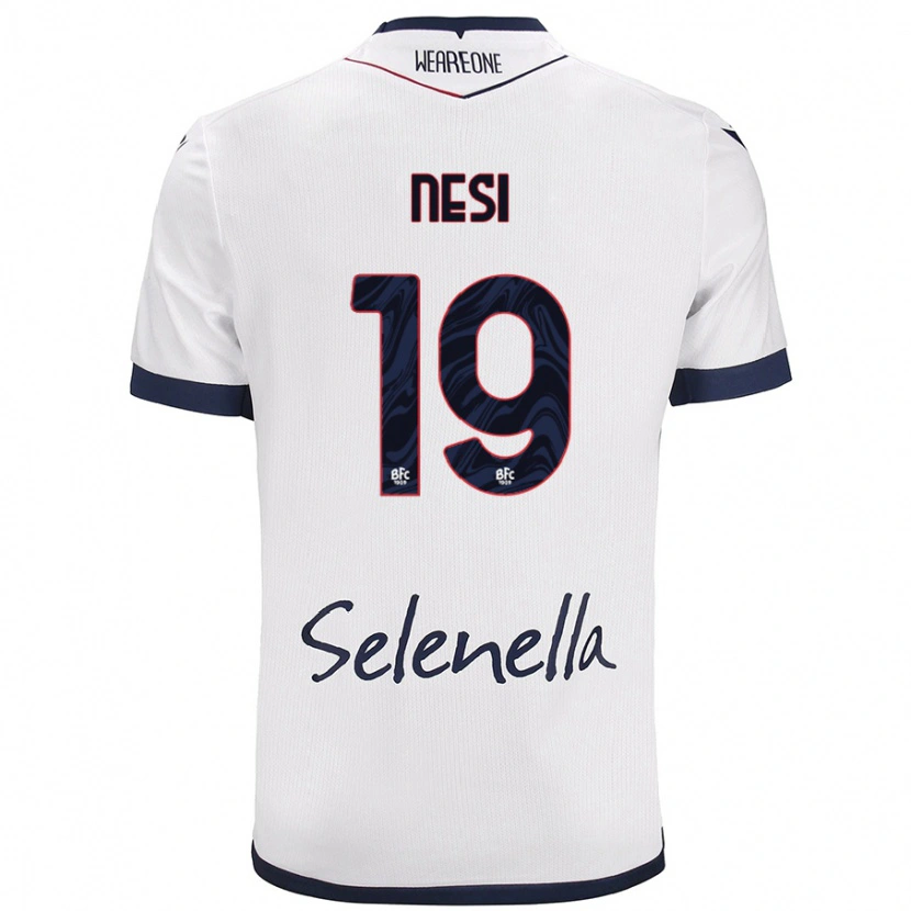 Danxen Niño Camiseta Luca Nesi #19 Blanco Azul Real 2ª Equipación 2024/25 La Camisa