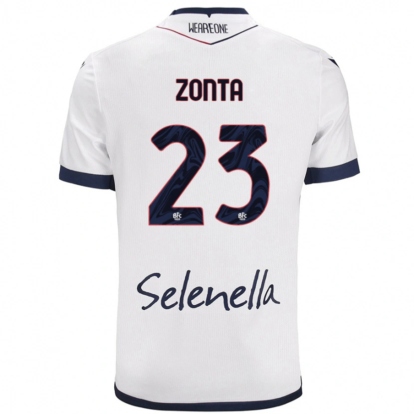 Danxen Niño Camiseta Alessandro Zonta #23 Blanco Azul Real 2ª Equipación 2024/25 La Camisa