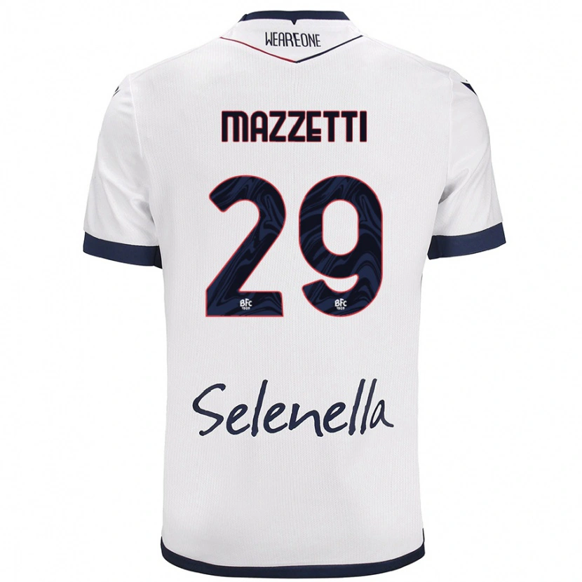 Danxen Niño Camiseta Gabriele Mazzetti #29 Blanco Azul Real 2ª Equipación 2024/25 La Camisa