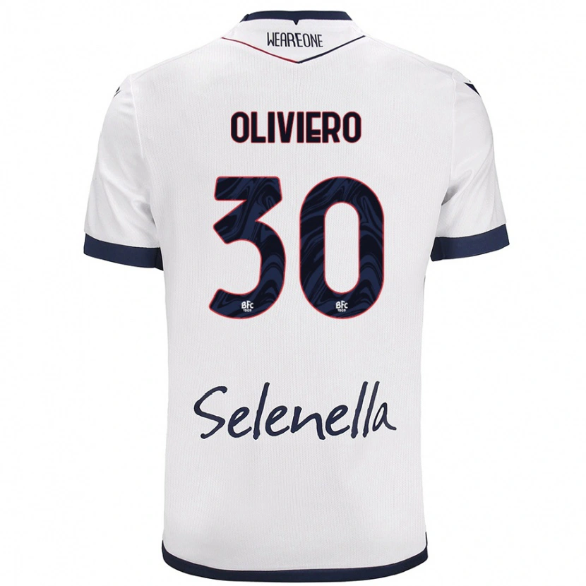 Danxen Niño Camiseta Andrea Oliviero #30 Blanco Azul Real 2ª Equipación 2024/25 La Camisa