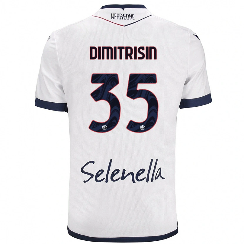 Danxen Niño Camiseta Danila Dimitrișin #35 Blanco Azul Real 2ª Equipación 2024/25 La Camisa