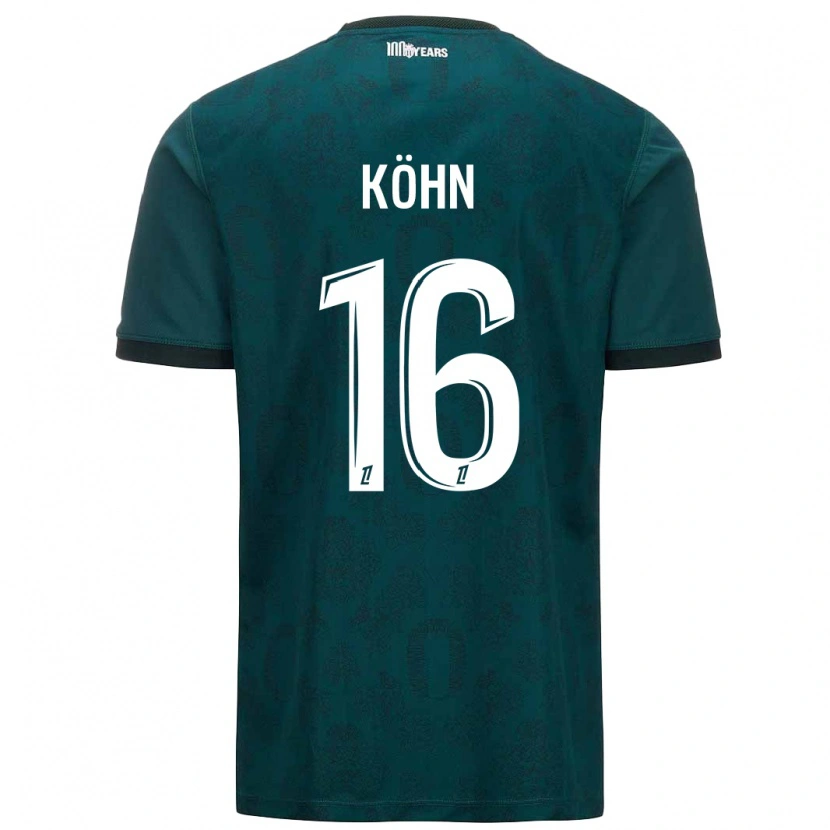 Danxen Niño Camiseta Philipp Köhn #16 Verde Oscuro 2ª Equipación 2024/25 La Camisa