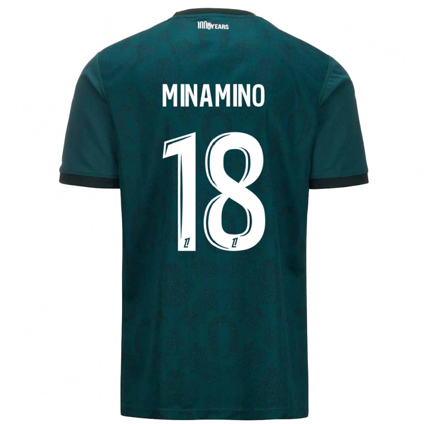 Danxen Niño Camiseta Takumi Minamino #18 Verde Oscuro 2ª Equipación 2024/25 La Camisa