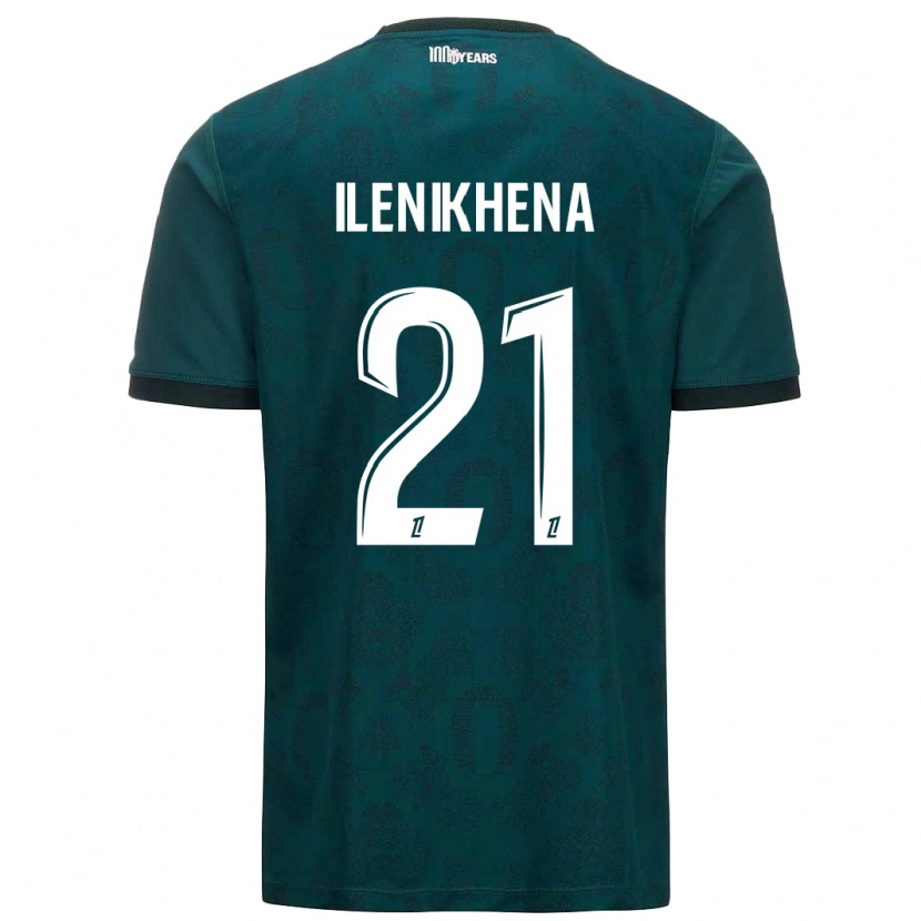 Danxen Niño Camiseta George Ilenikhena #21 Verde Oscuro 2ª Equipación 2024/25 La Camisa