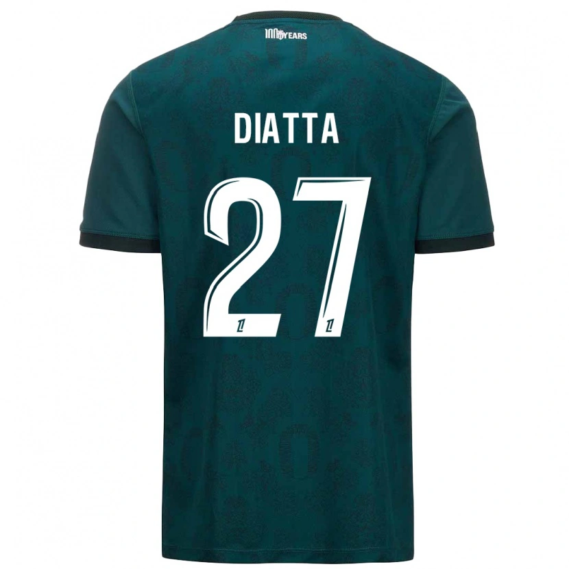 Danxen Niño Camiseta Krépin Diatta #27 Verde Oscuro 2ª Equipación 2024/25 La Camisa