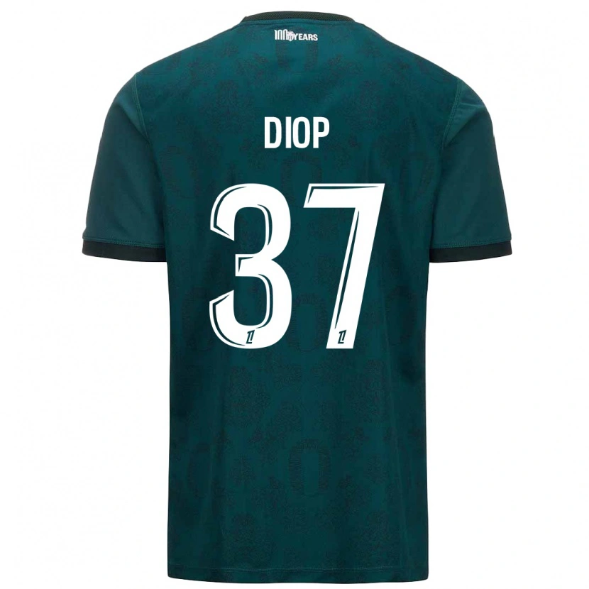 Danxen Niño Camiseta Edan Diop #37 Verde Oscuro 2ª Equipación 2024/25 La Camisa