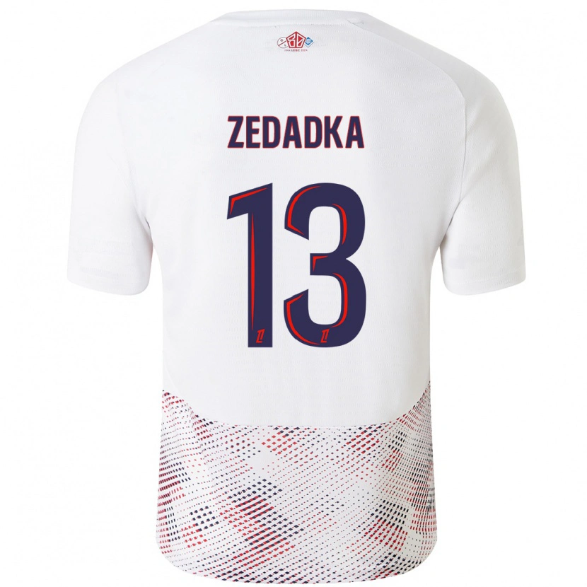 Danxen Niño Camiseta Akim Zedadka #13 Blanco Azul Real 2ª Equipación 2024/25 La Camisa