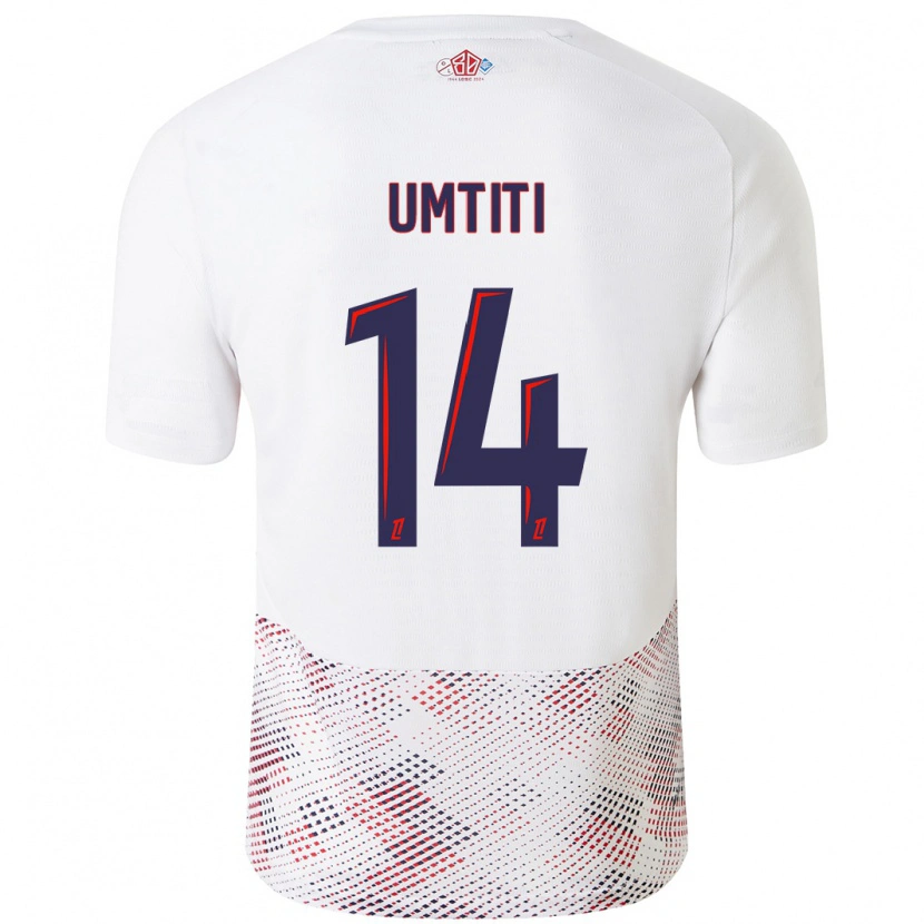 Danxen Niño Camiseta Samuel Umtiti #14 Blanco Azul Real 2ª Equipación 2024/25 La Camisa