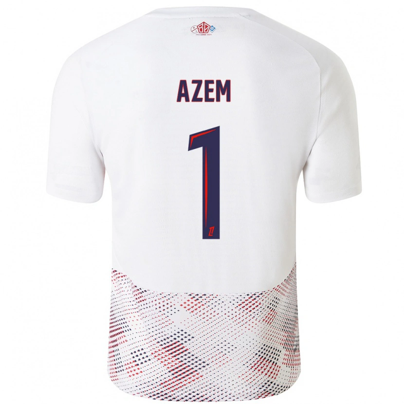 Danxen Niño Camiseta Floriane Azem #1 Blanco Azul Real 2ª Equipación 2024/25 La Camisa