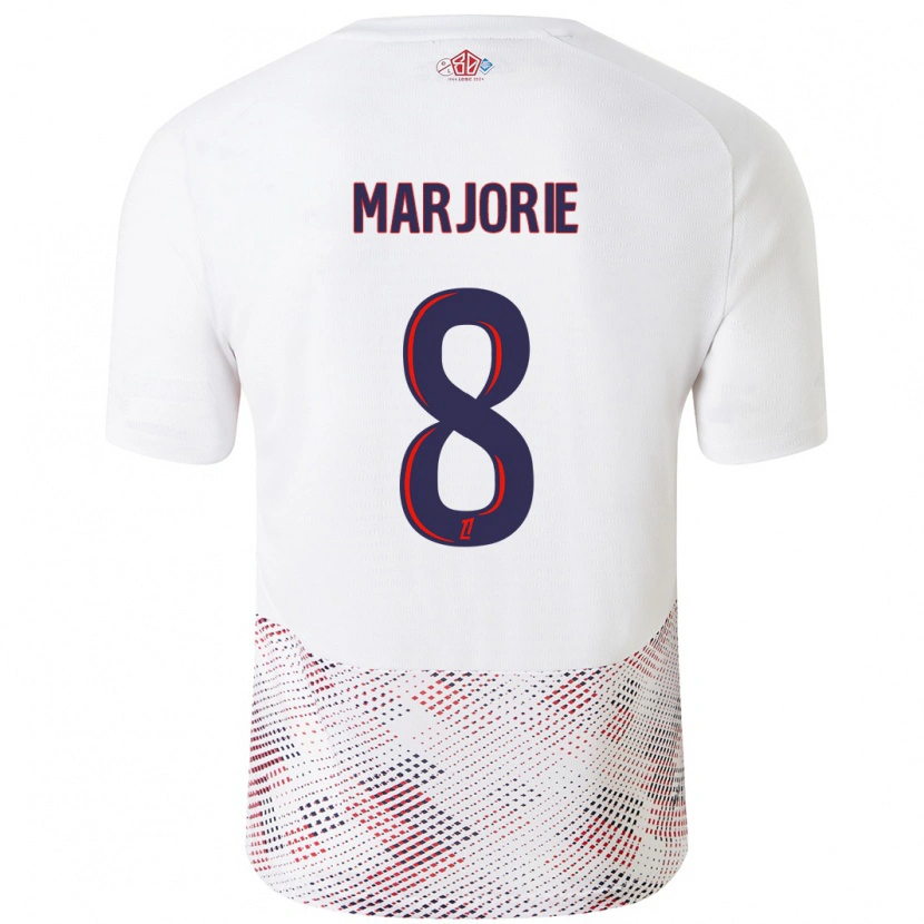 Danxen Niño Camiseta Marjorie #8 Blanco Azul Real 2ª Equipación 2024/25 La Camisa