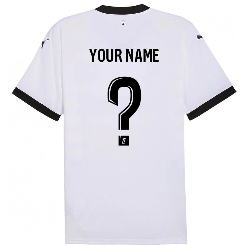 Danxen Niño Camiseta Su Nombre #0 Blanco Negro 2ª Equipación 2024/25 La Camisa