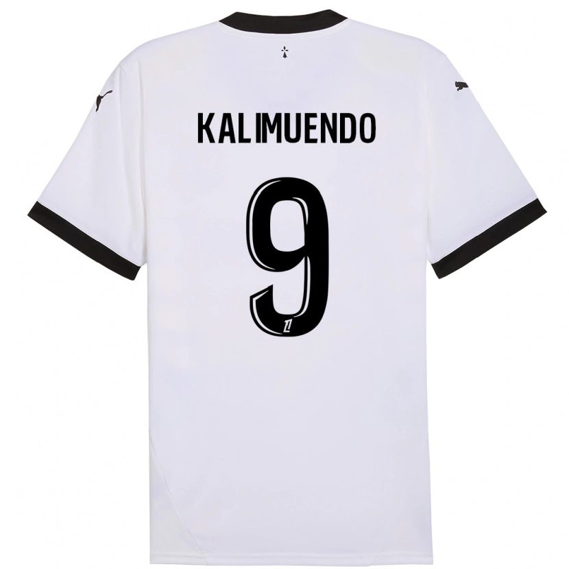 Danxen Niño Camiseta Arnaud Kalimuendo #9 Blanco Negro 2ª Equipación 2024/25 La Camisa