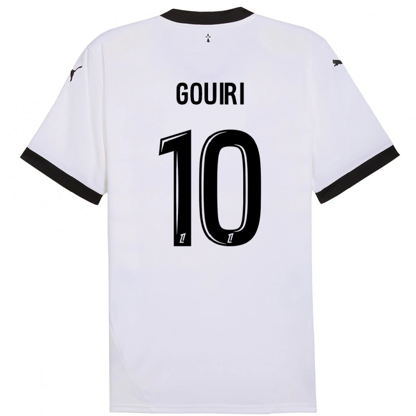 Danxen Niño Camiseta Amine Gouiri #10 Blanco Negro 2ª Equipación 2024/25 La Camisa