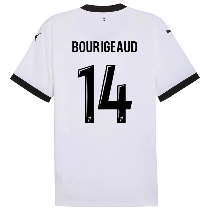 Danxen Niño Camiseta Benjamin Bourigeaud #14 Blanco Negro 2ª Equipación 2024/25 La Camisa