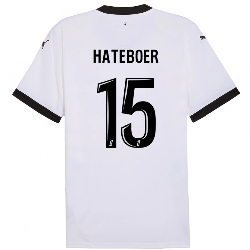 Danxen Niño Camiseta Hans Hateboer #15 Blanco Negro 2ª Equipación 2024/25 La Camisa