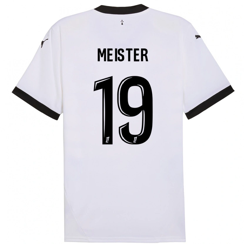 Danxen Niño Camiseta Henrik Meister #19 Blanco Negro 2ª Equipación 2024/25 La Camisa