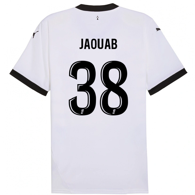 Danxen Niño Camiseta Mohamed Jaouab #38 Blanco Negro 2ª Equipación 2024/25 La Camisa