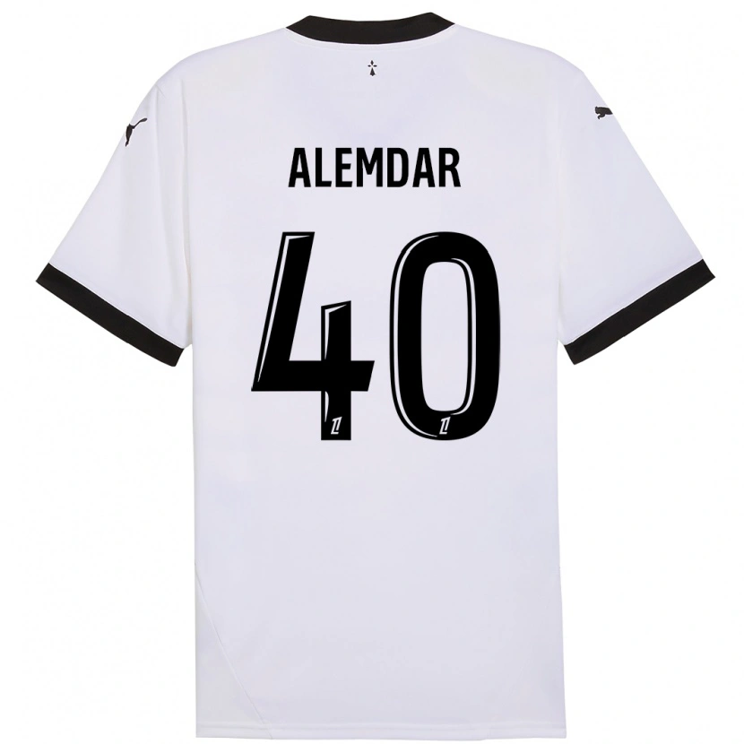 Danxen Niño Camiseta Doğan Alemdar #40 Blanco Negro 2ª Equipación 2024/25 La Camisa