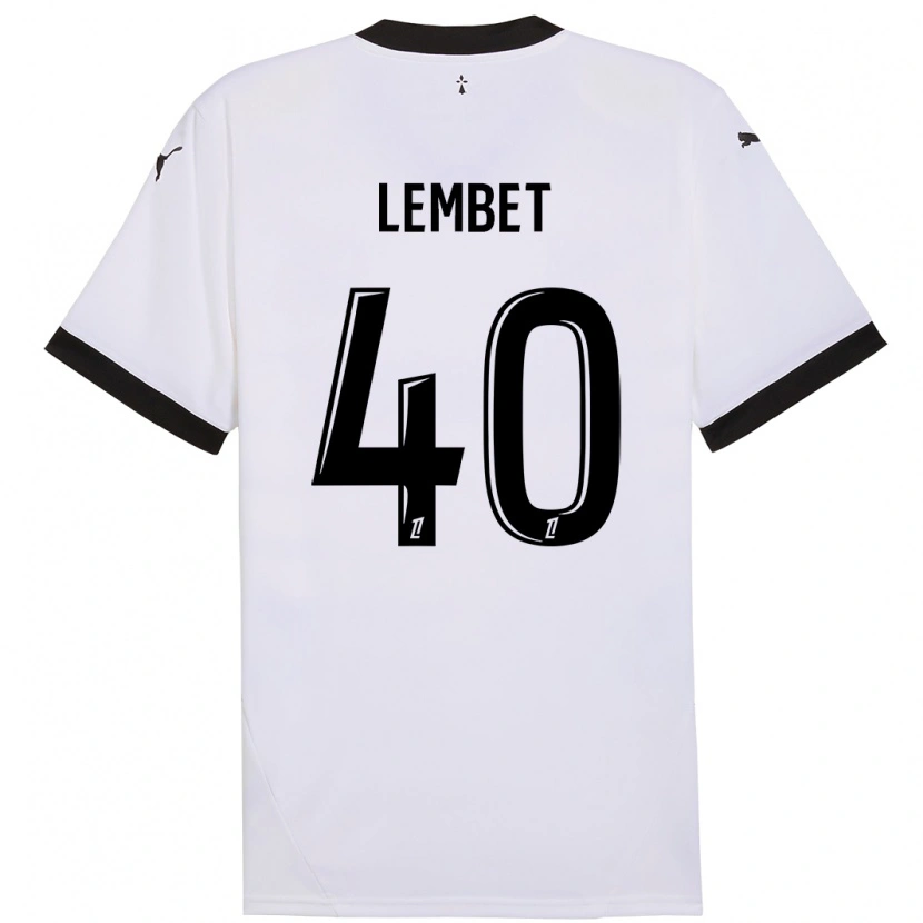 Danxen Niño Camiseta Geoffrey Lembet #40 Blanco Negro 2ª Equipación 2024/25 La Camisa