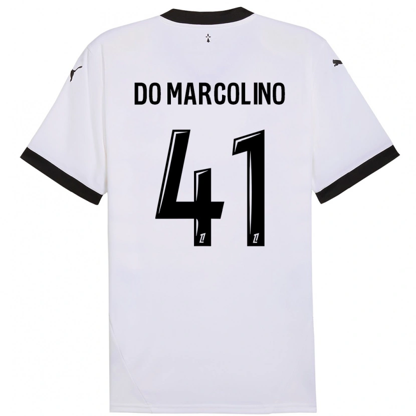 Danxen Niño Camiseta Alan Do Marcolino #41 Blanco Negro 2ª Equipación 2024/25 La Camisa