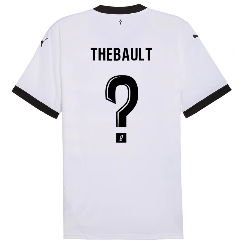 Danxen Niño Camiseta Yaël Thébault #0 Blanco Negro 2ª Equipación 2024/25 La Camisa