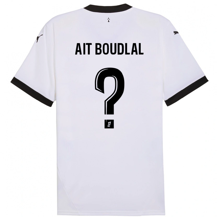 Danxen Niño Camiseta Abdelhamid Ait Boudlal #0 Blanco Negro 2ª Equipación 2024/25 La Camisa