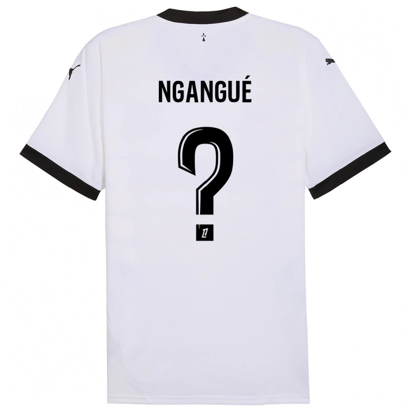 Danxen Niño Camiseta Maurice Ngangué #0 Blanco Negro 2ª Equipación 2024/25 La Camisa