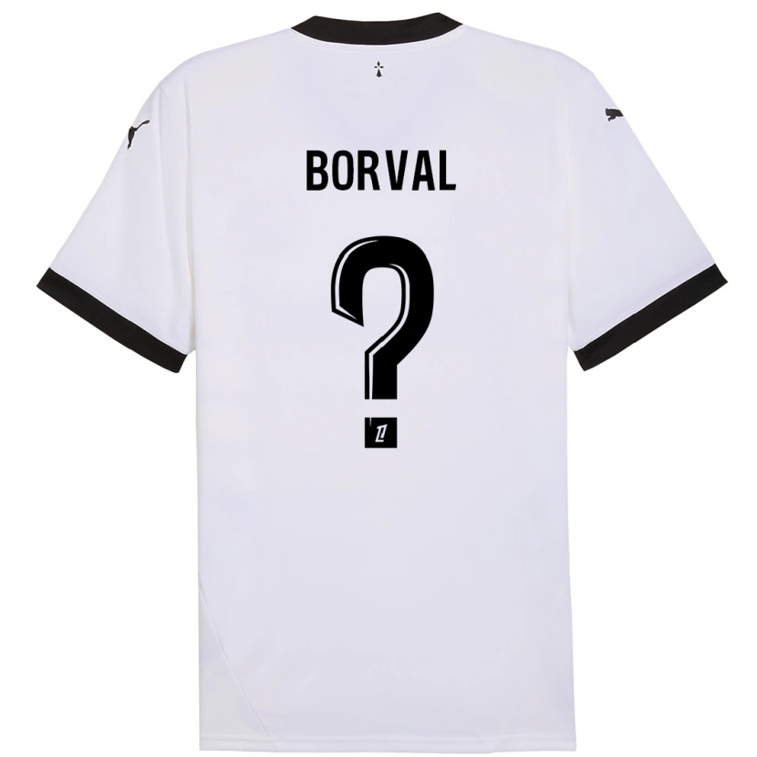 Danxen Niño Camiseta Cyril Borval #0 Blanco Negro 2ª Equipación 2024/25 La Camisa