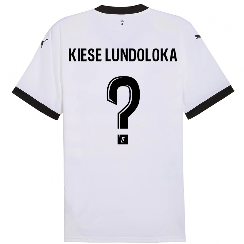 Danxen Niño Camiseta Jeanslor Kiese Lundoloka #0 Blanco Negro 2ª Equipación 2024/25 La Camisa