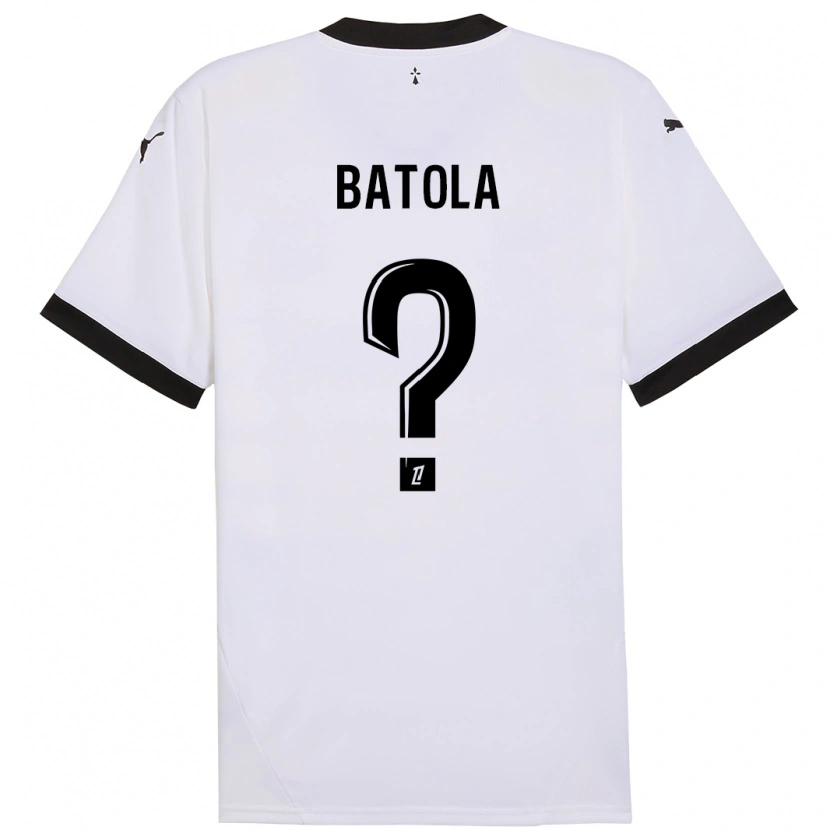 Danxen Niño Camiseta Yann Batola #0 Blanco Negro 2ª Equipación 2024/25 La Camisa