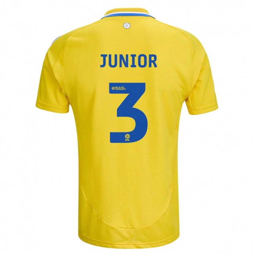 Danxen Niño Camiseta Junior Firpo #3 Amarillo Azul 2ª Equipación 2024/25 La Camisa