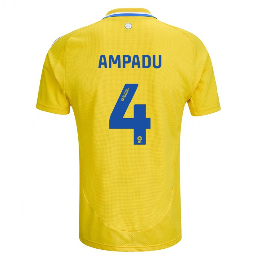 Danxen Niño Camiseta Ethan Ampadu #4 Amarillo Azul 2ª Equipación 2024/25 La Camisa