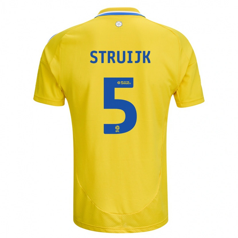 Danxen Niño Camiseta Pascal Struijk #5 Amarillo Azul 2ª Equipación 2024/25 La Camisa