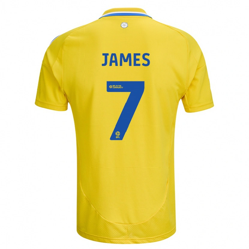 Danxen Niño Camiseta Daniel James #7 Amarillo Azul 2ª Equipación 2024/25 La Camisa