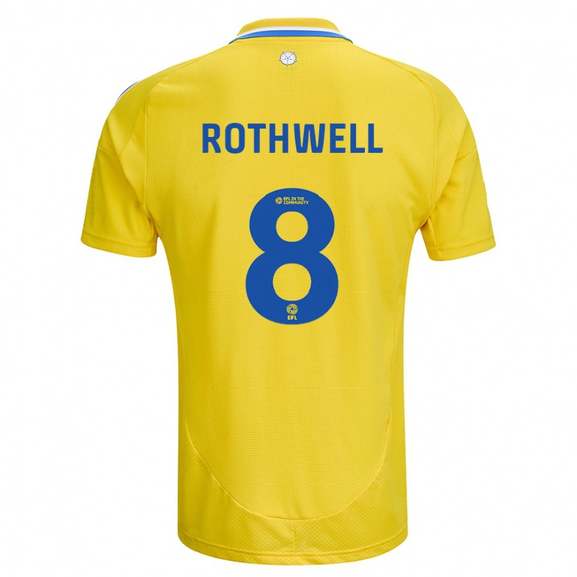 Danxen Niño Camiseta Joe Rothwell #8 Amarillo Azul 2ª Equipación 2024/25 La Camisa