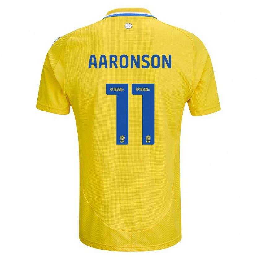 Danxen Niño Camiseta Brenden Aaronson #11 Amarillo Azul 2ª Equipación 2024/25 La Camisa