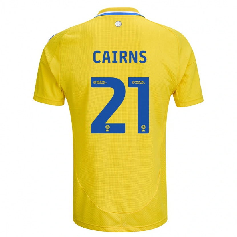 Danxen Niño Camiseta Alex Cairns #21 Amarillo Azul 2ª Equipación 2024/25 La Camisa