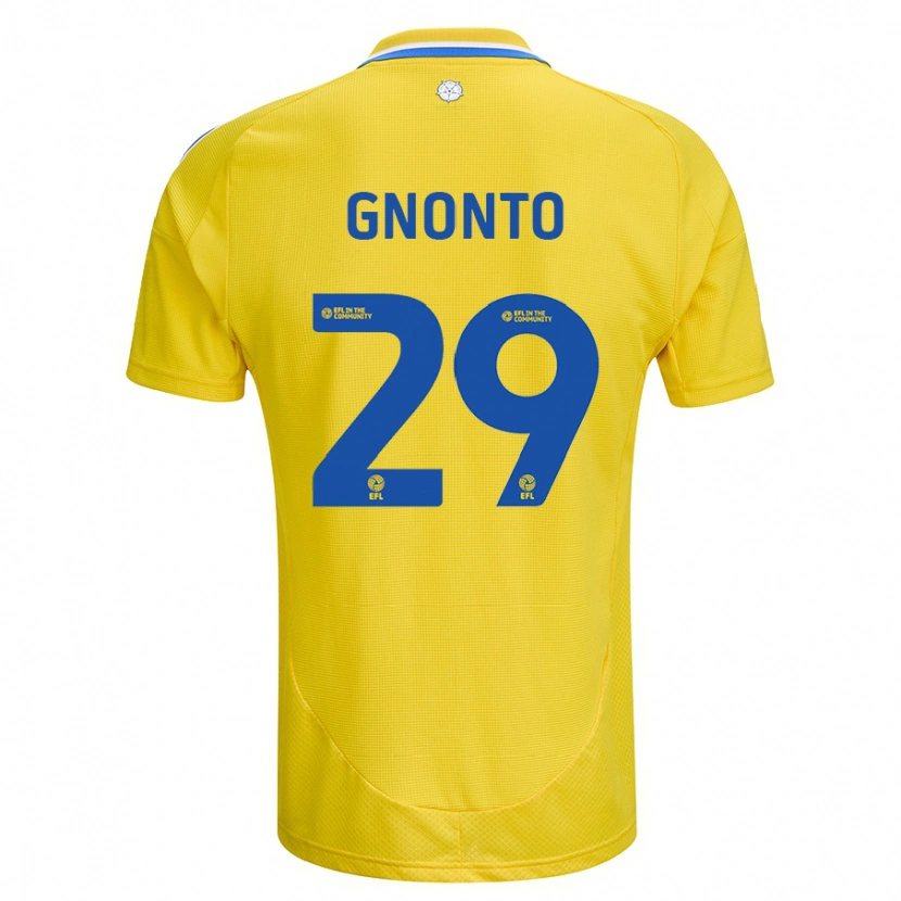 Danxen Niño Camiseta Wilfried Gnonto #29 Amarillo Azul 2ª Equipación 2024/25 La Camisa