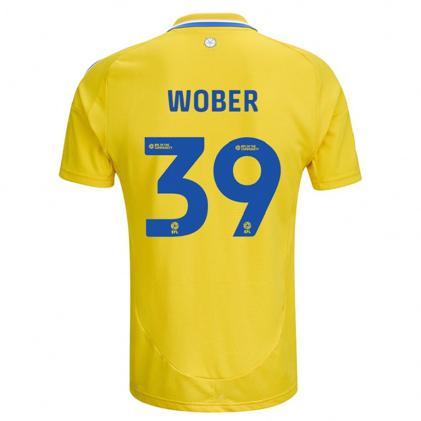 Danxen Niño Camiseta Maximilian Wöber #39 Amarillo Azul 2ª Equipación 2024/25 La Camisa