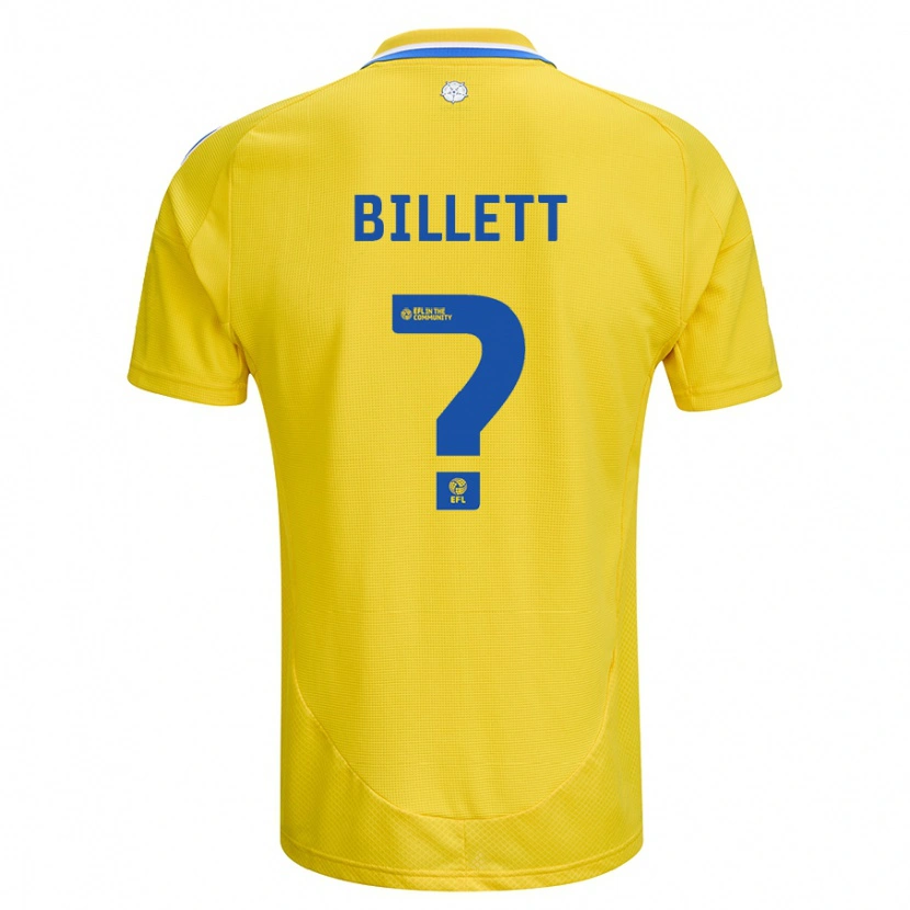 Danxen Niño Camiseta Joe Billett #0 Amarillo Azul 2ª Equipación 2024/25 La Camisa