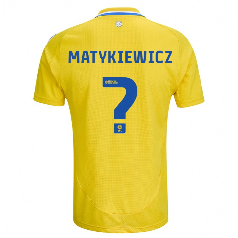 Danxen Niño Camiseta Luke Matykiewicz #0 Amarillo Azul 2ª Equipación 2024/25 La Camisa