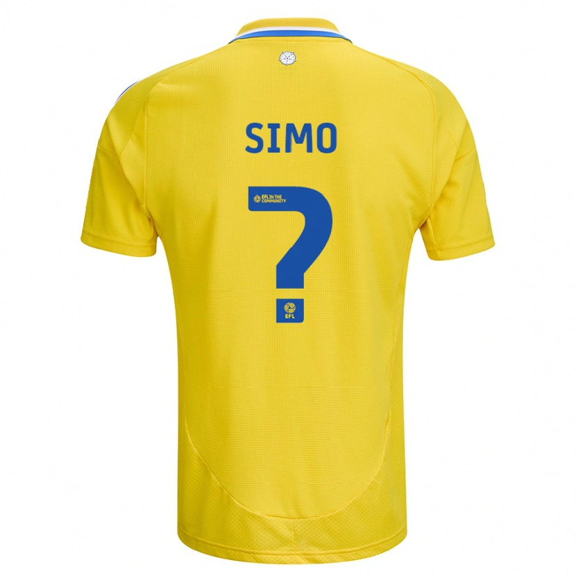 Danxen Niño Camiseta Elton Simo #0 Amarillo Azul 2ª Equipación 2024/25 La Camisa