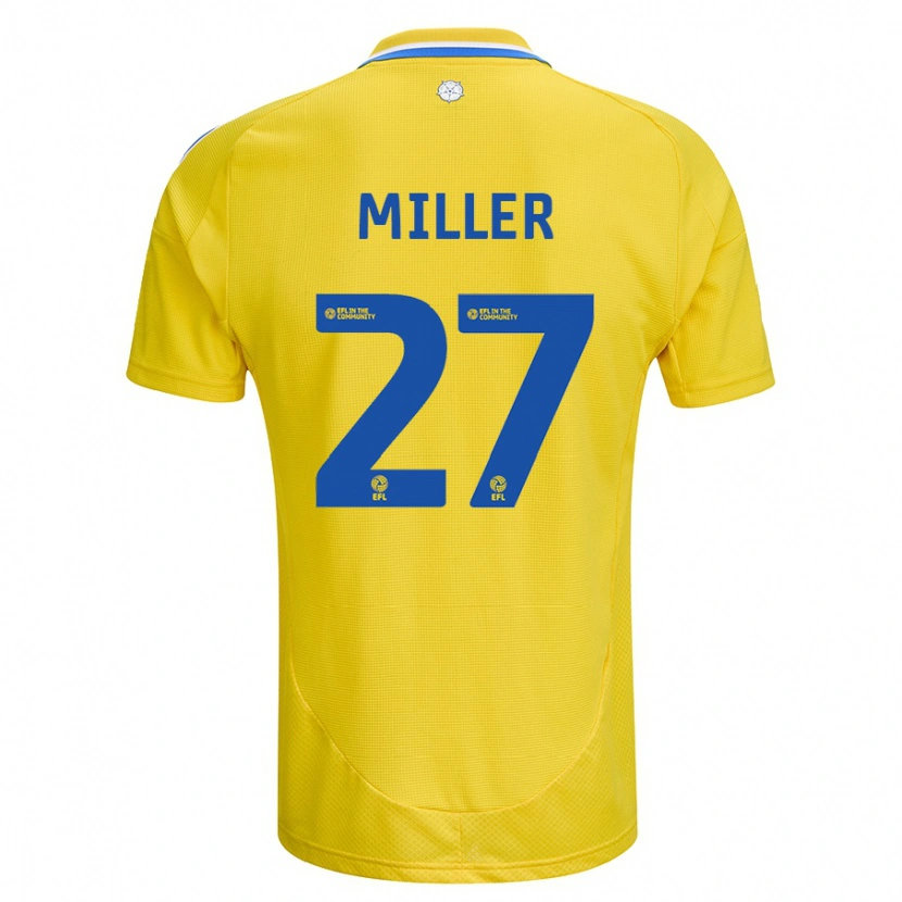 Danxen Niño Camiseta Amari Miller #27 Amarillo Azul 2ª Equipación 2024/25 La Camisa