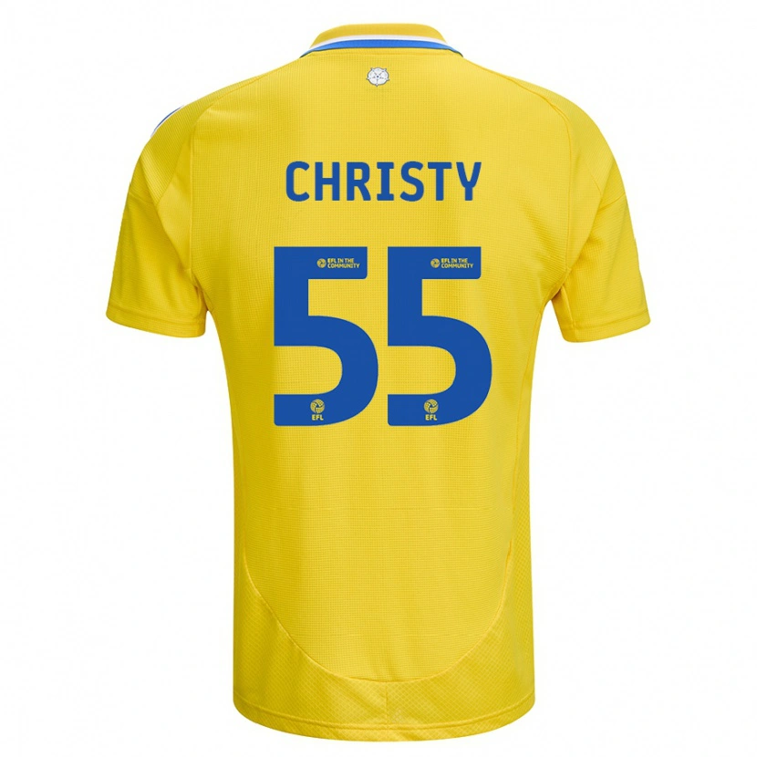 Danxen Niño Camiseta Harry Christy #55 Amarillo Azul 2ª Equipación 2024/25 La Camisa