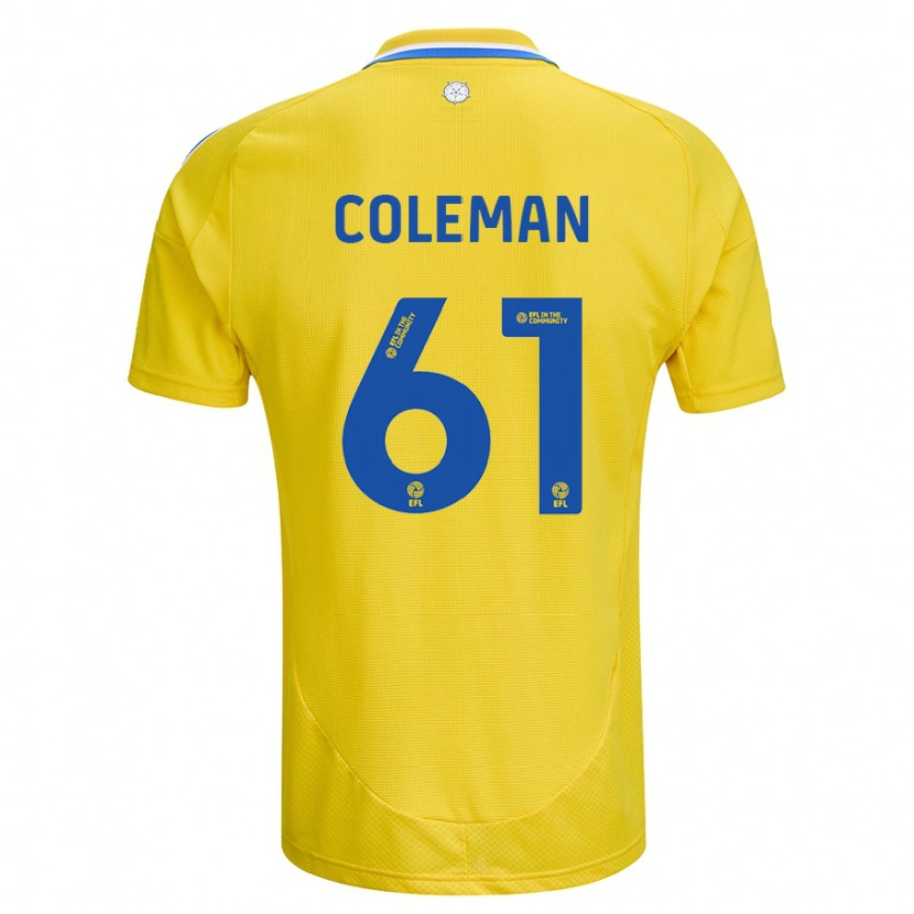 Danxen Niño Camiseta Cian Coleman #61 Amarillo Azul 2ª Equipación 2024/25 La Camisa