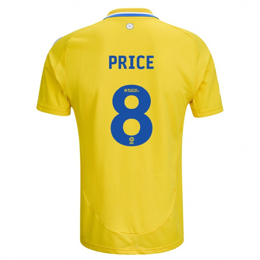 Danxen Niño Camiseta Leoni Price #8 Amarillo Azul 2ª Equipación 2024/25 La Camisa