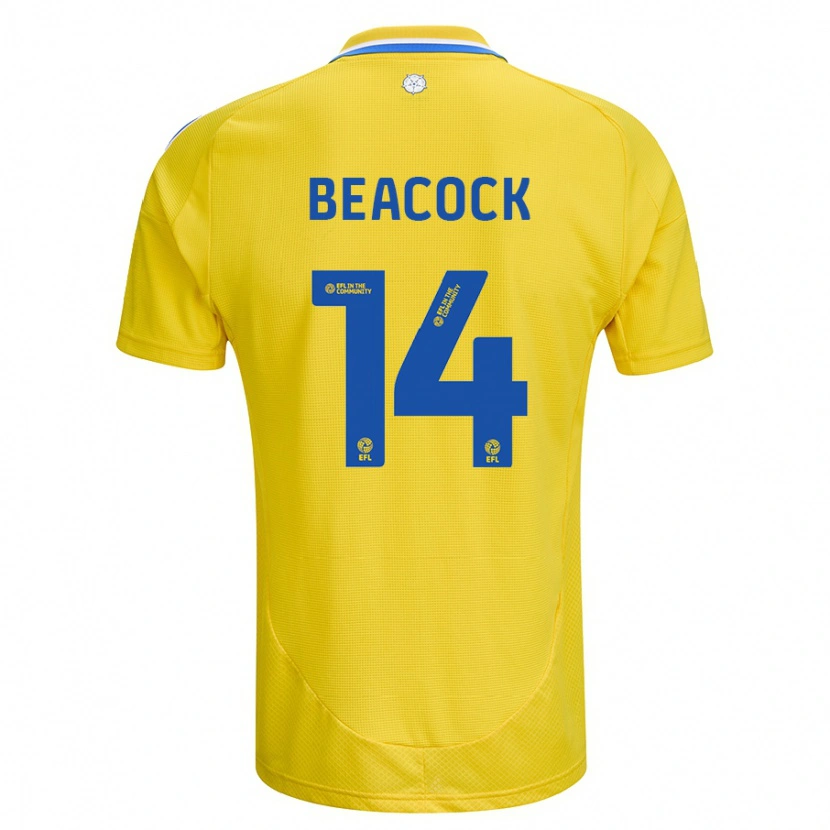 Danxen Niño Camiseta Molly Beacock #14 Amarillo Azul 2ª Equipación 2024/25 La Camisa