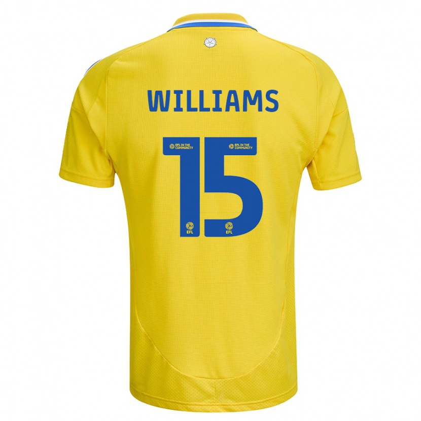 Danxen Niño Camiseta Paige Williams #15 Amarillo Azul 2ª Equipación 2024/25 La Camisa